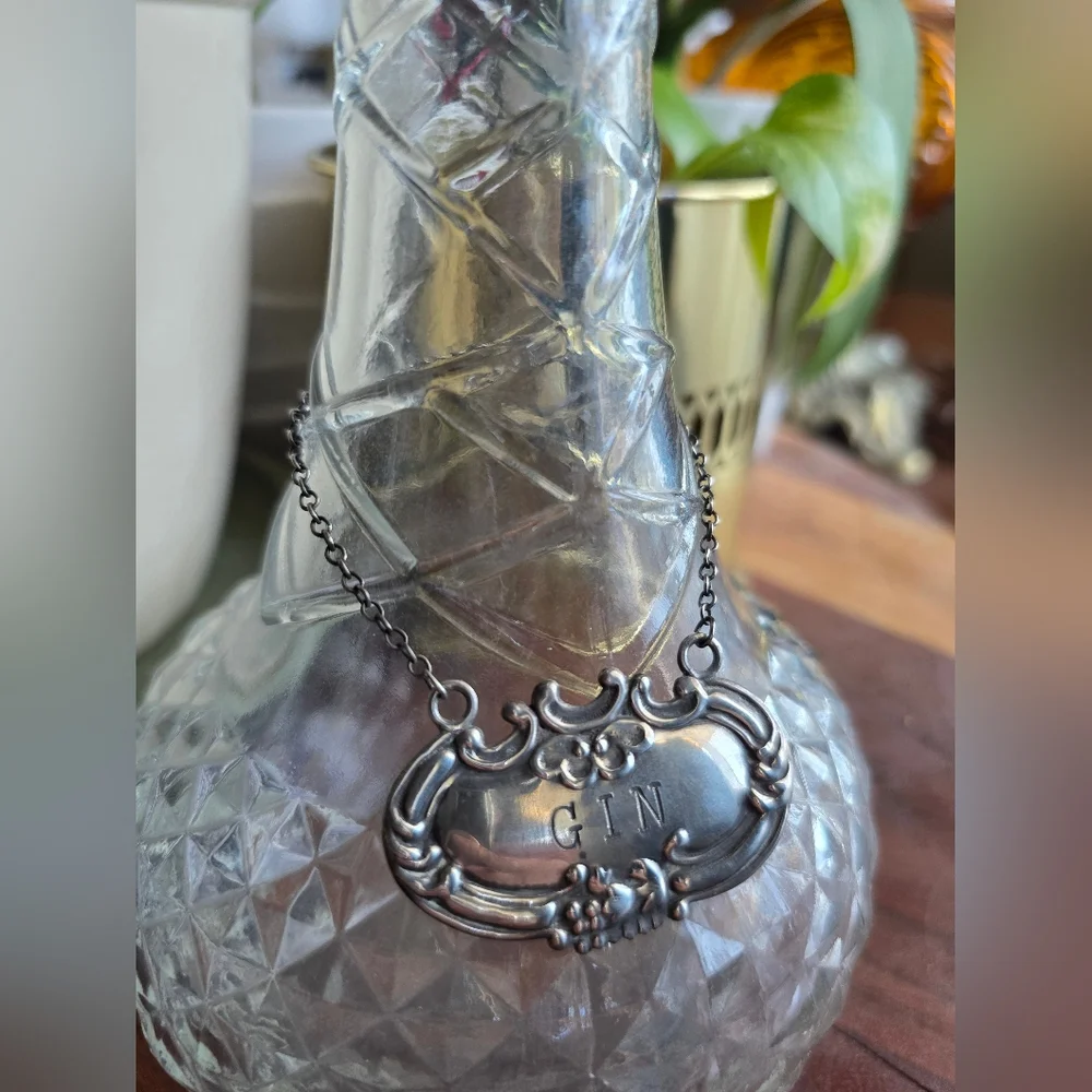 Vintage Silver Gin Decanter Tag - Picture 4 of 5